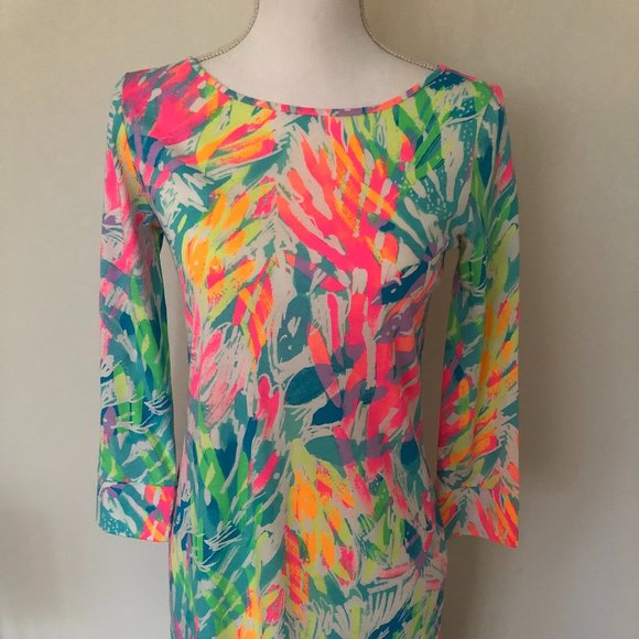 Robe T-shirt Lilly Pulitzer En Coton Pima Imprimé Oiseaux - Taille XS - Occasion Très Bon état